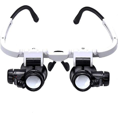 Loupe binoculaire 8x-15x-23x à double lentille acrylique, éclairage LED réglable, pour horlogers et bijoutiers