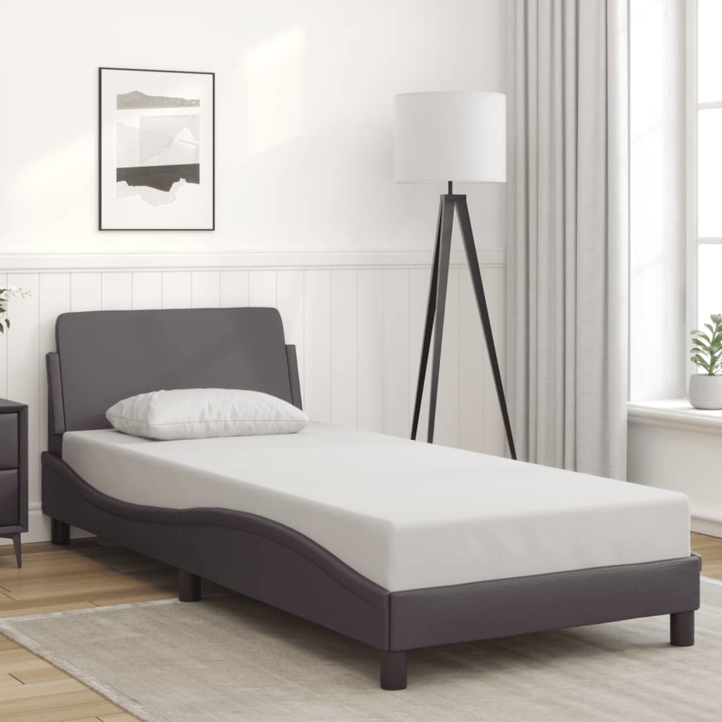 Cadre De Lit Sans Matelas Gris 90x190 Cm Similicuir Vidaxl