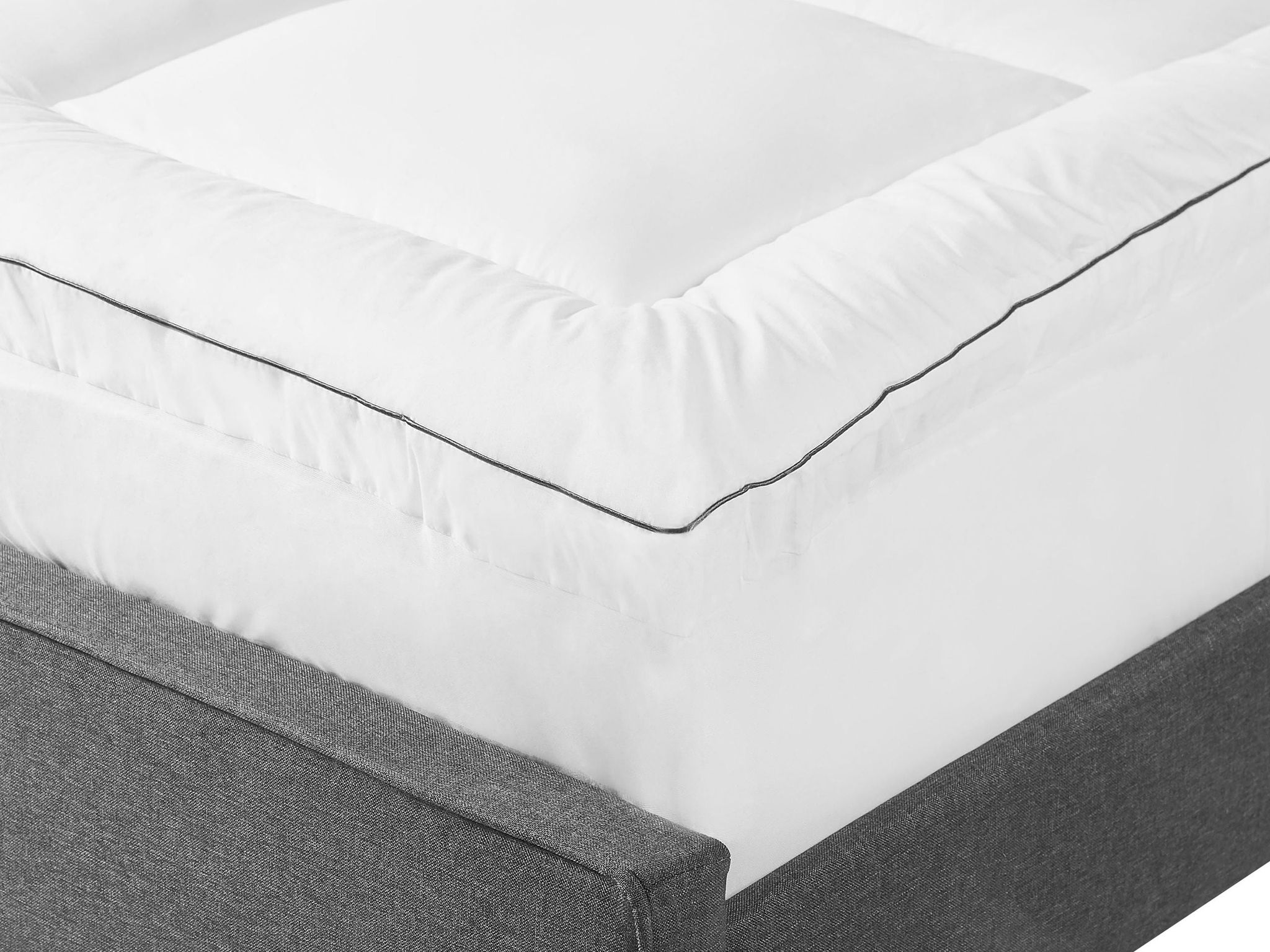 Beliani - Mattress Topper Protector Single Bed 90 X 200 Cm Japara Cotton White Mulhacen