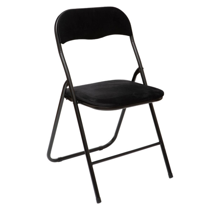 Five Simply Smart - Chaise Pliante En Velours 'basic' 79cm Noir