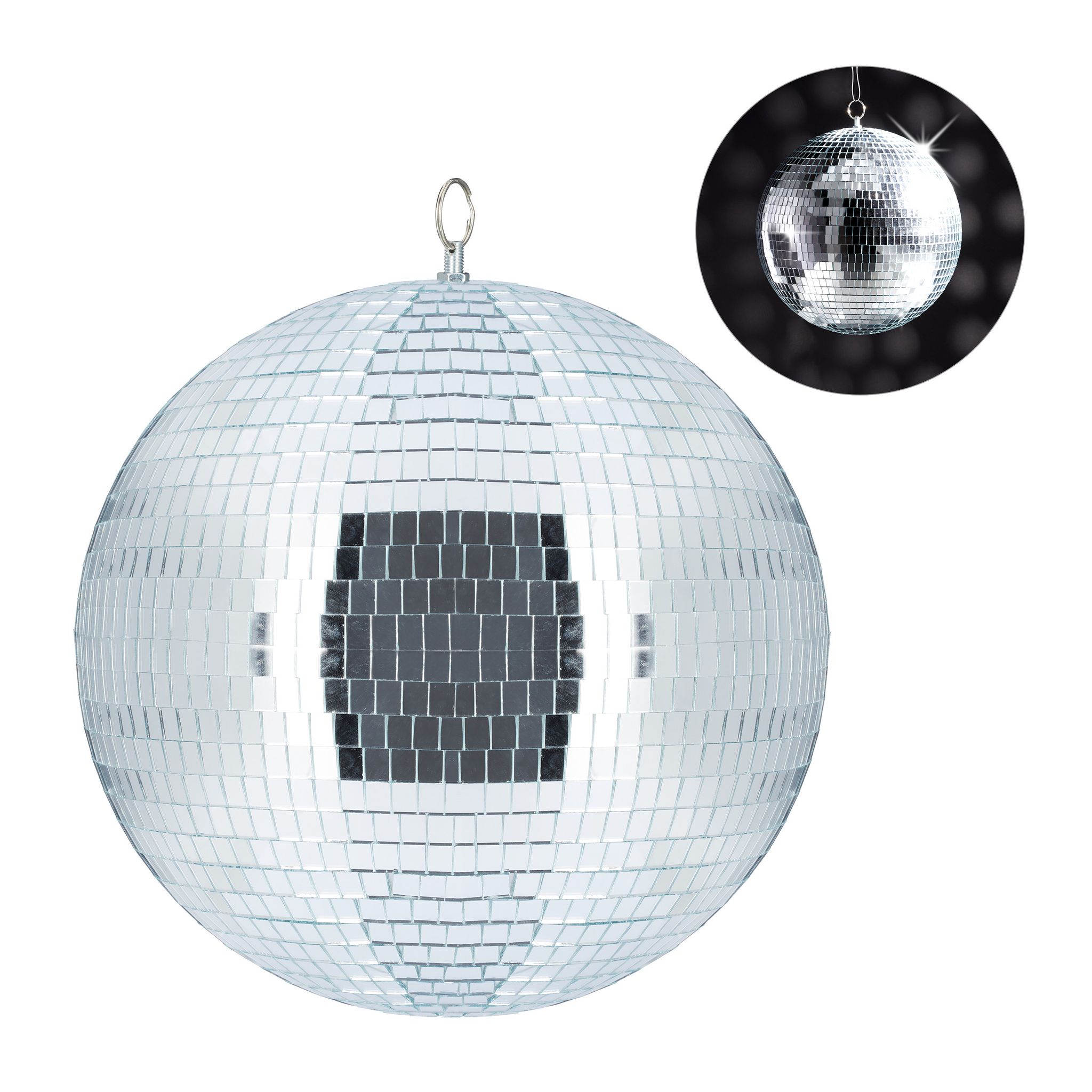 RELAXDAYS Discokugel Spiegel 30 cm Silber - Image 2