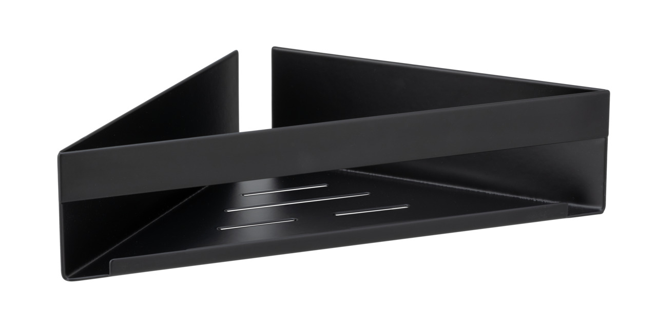 Turbo-loc® Eckablage Genova Black, Befestigen Ohne Bohren Mit Spezial-klebepad, Schwarz, Edelstahl Rostfrei Schwarz - Schwarz - Wenko