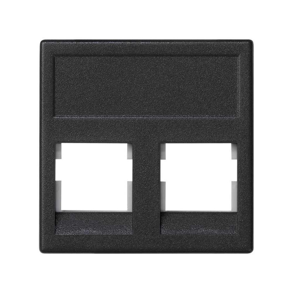 Simon Grau Connect K45 Dual 2Xrj Datenbuchsenplatte, Flach Schwarz, Kb076/14