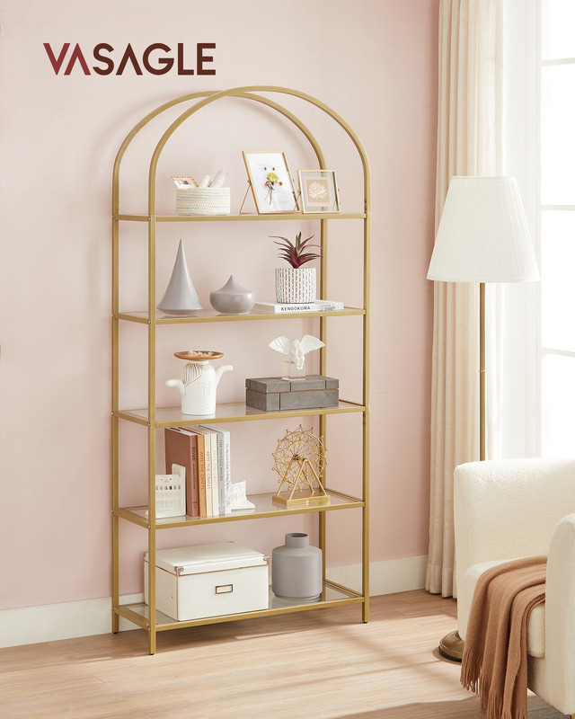 Tagère De Rangement À 5 Étagères Vasagle En Verre Trempé - Bibliothèque