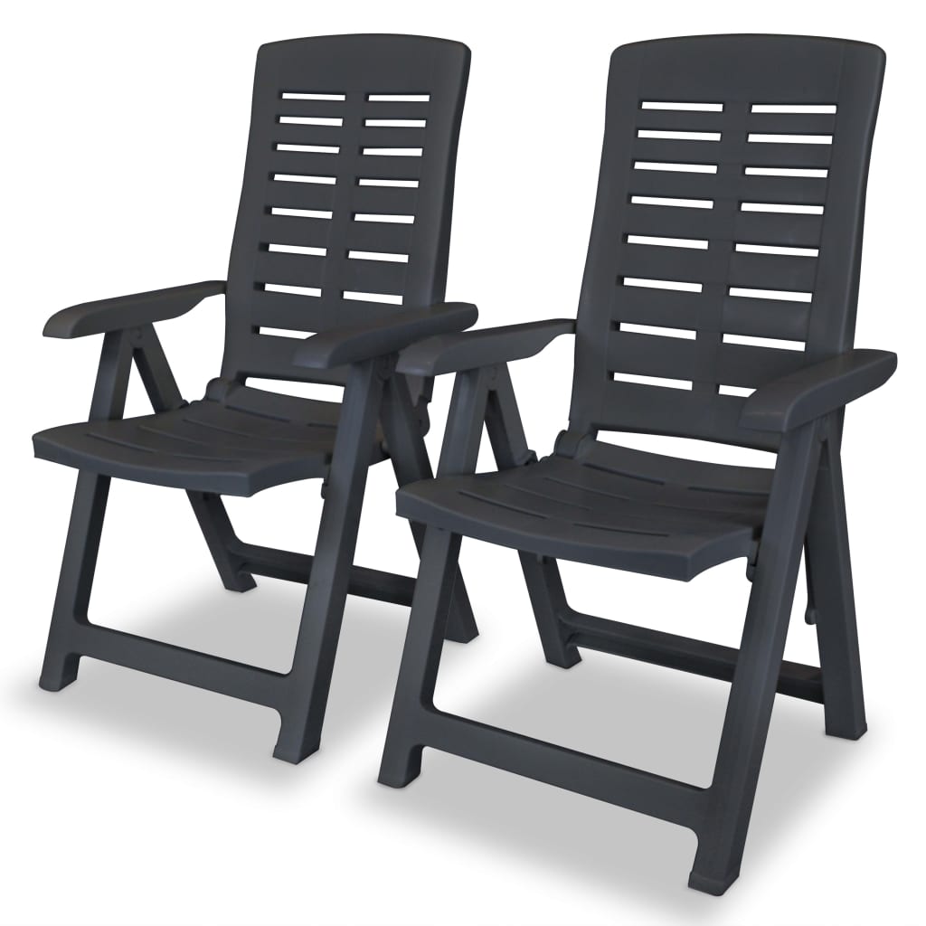 Vidaxl - 2 Pcs Chaises Inclinables De Jardin Plastique Anthracite