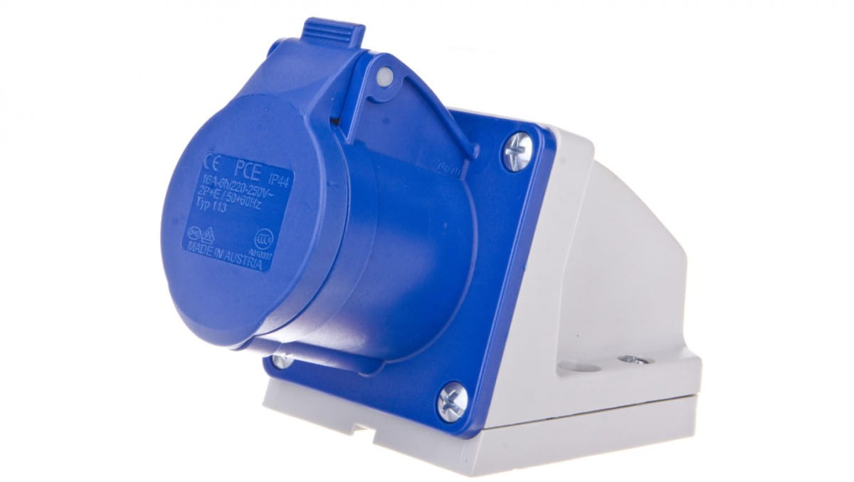 Oem Blau Feste Steckdose 16A 3P 230V Ip44 /Kleines Gehäuse/ 113-6K