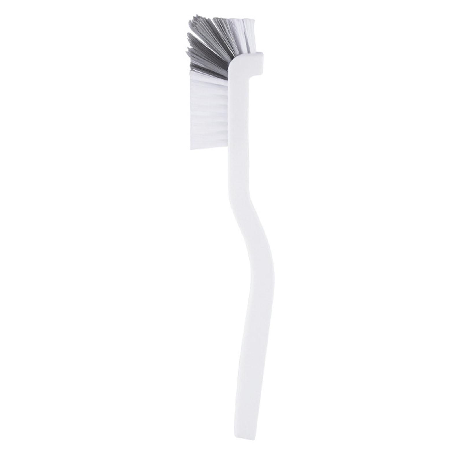 Brosse de nettoyage courbée pour interstices, poils denses, manche ergonomique, PP durable, noir