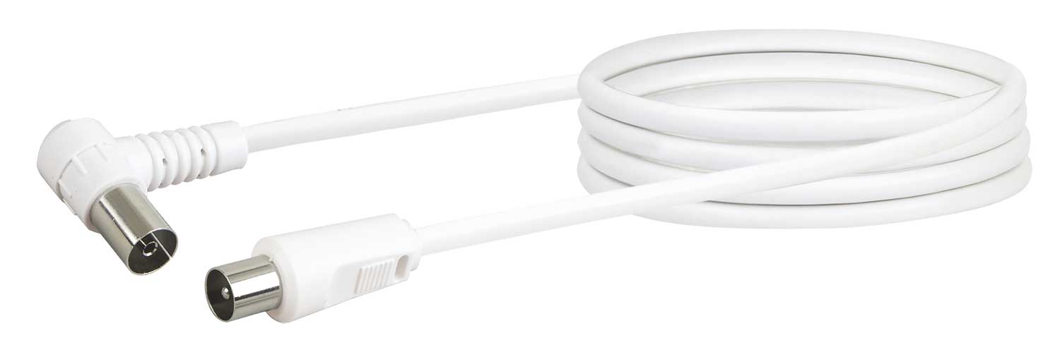 Schwaiger Gmbh - Schwaiger Antennen Anschlusskabel Kvkw15 532 (75db) Weiß, 1,5m, 90° Gewinkelt, 1x Iec Stecker / 1x I Antennen &