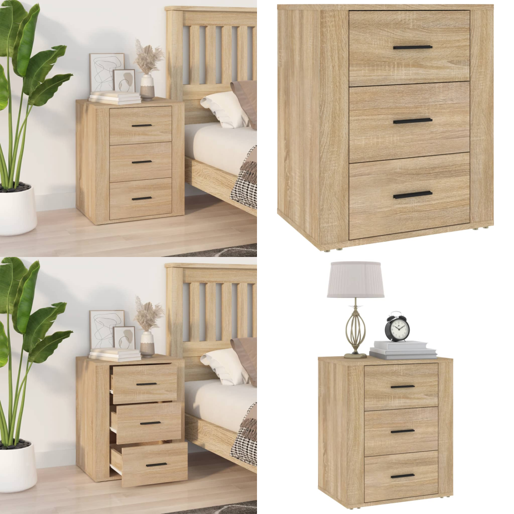 Vidaxl Nachttisch Sonoma-eiche 50x36x60 Cm Holzwerkstoff - Holz Nachttisch - Holzwerkstoff Nachttisch