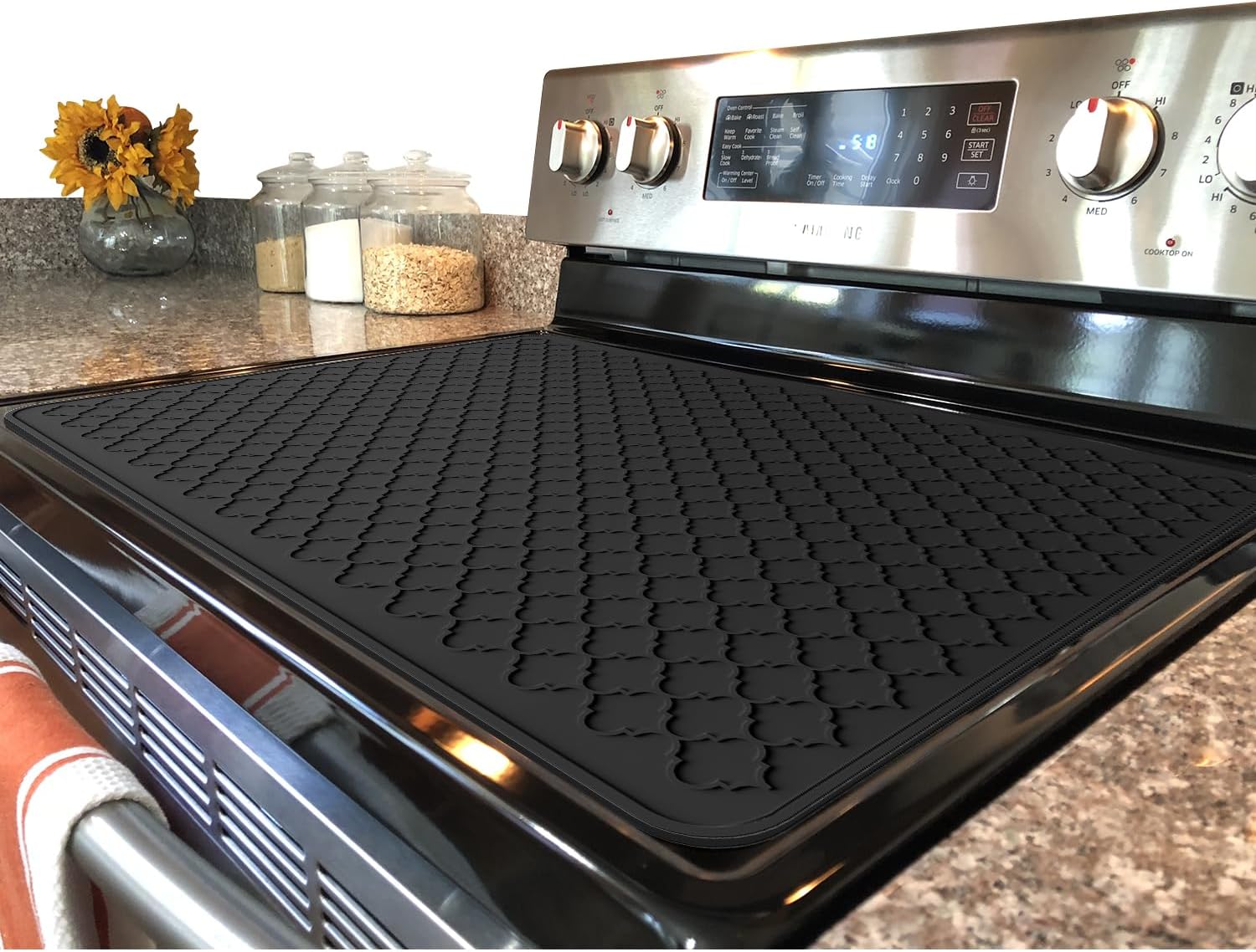 Copri Piano Cottura Elettrico - Tappetino In Silicone Per Piano Cottura In Vetroceramica, Protezione Per Piano Cottura In Vetroceramica, Tappetino Di Asciugatura Xl Per Cucina, Copri Piano Cottura Ele