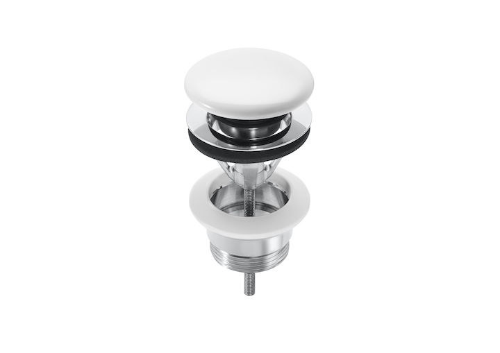 Roca Universal-Klick-Klack-Stecker Mit Keramikabdeckung, 65 Mm, Weiß Glänzend 8433290346817