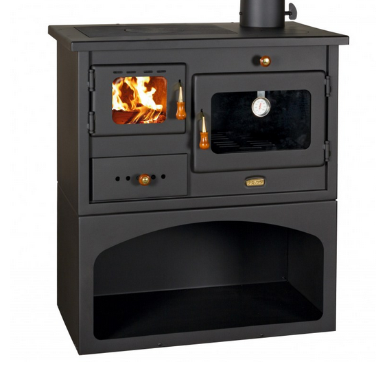 Capaldo - Stufa Cucina A Legna Modello Prity Mia Con Forno Nera 75x45x80 - Salone