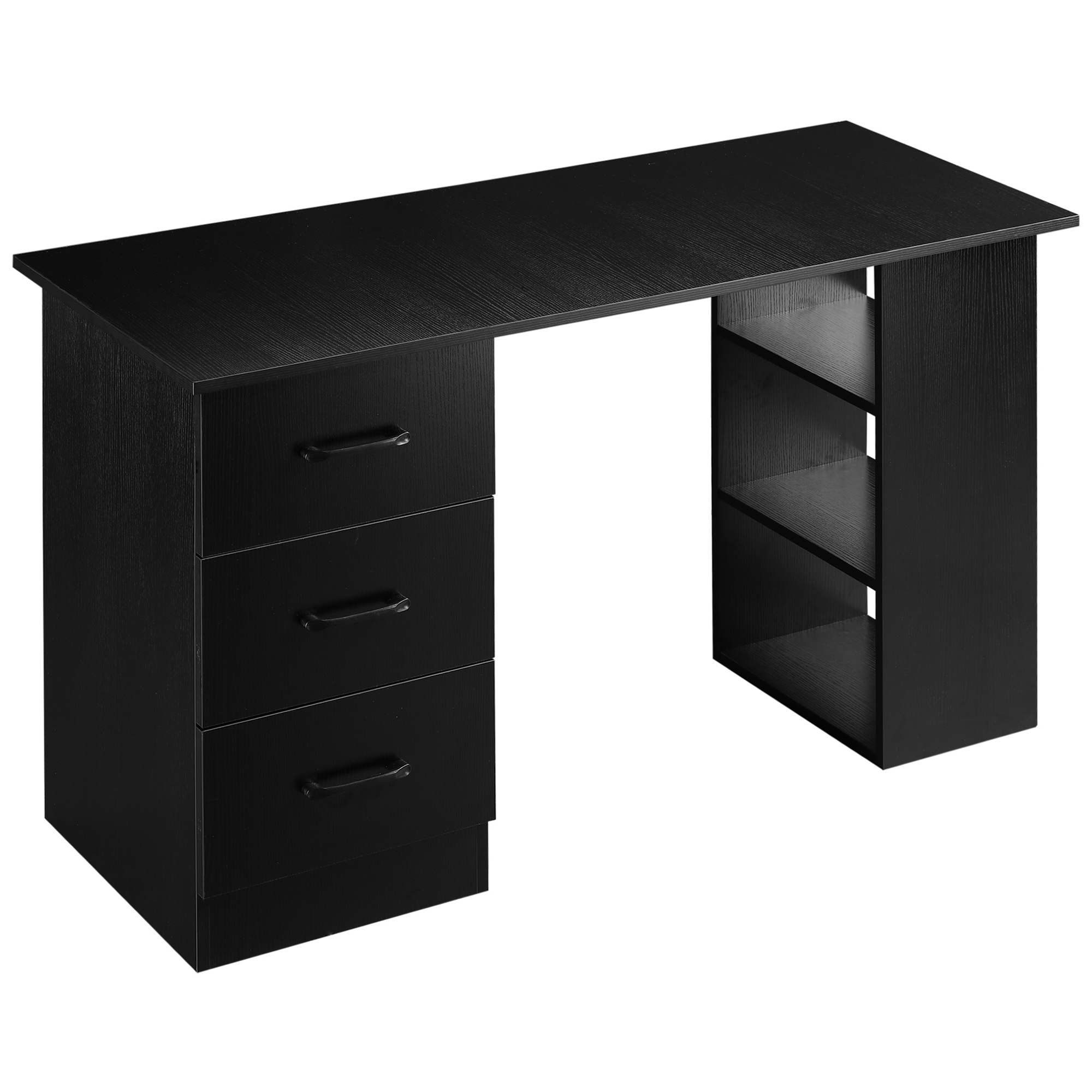 Bureau Moderne En Bois Avec 3 Tiroirs Et 3 Étagères Pour Chambre Et