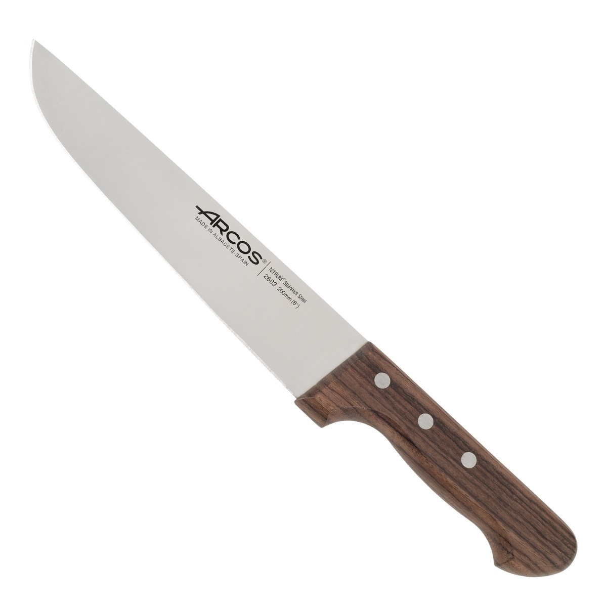 Arcos Braun Metzgermesser Palisander 260300 Edelstahl Nitrum Und Mango Palisander Mit 20 Cm Klinge Und Abdeckklinge - Bild 4