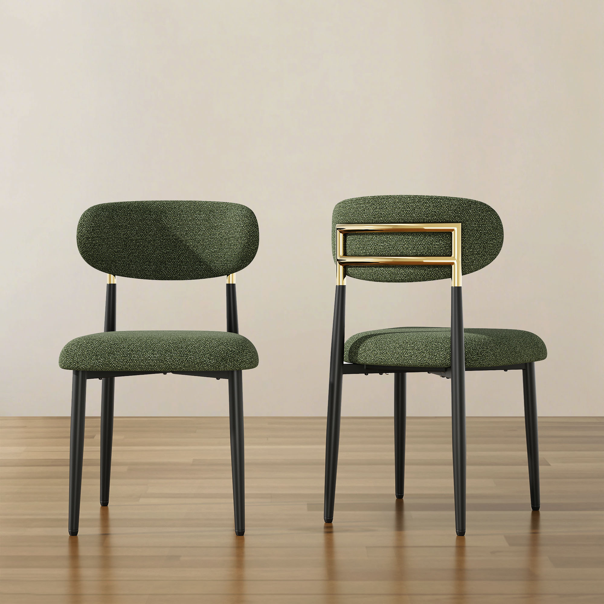 Colamy Lot De 2 Chaises De Salle À Manger En Tissu Rembourrées,dossier