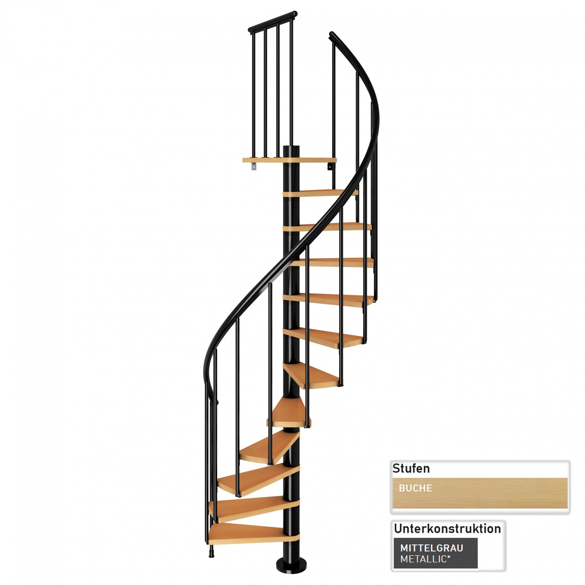 DOLLE Spindeltreppe »Calgary«, bis 280,5 cm Raumhöhe - grau - Image 4