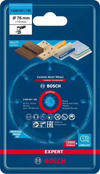 Bosch Trennscheibe 2608901196 Carbide Multi Wheel Ø 76 x 10 mm --- blau --- - Image 5