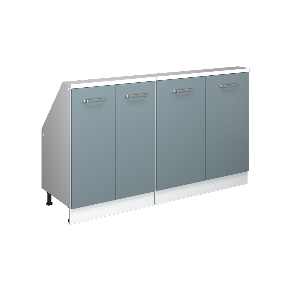 Küchenschrank Für Dachschrägen R-line, Blau-grau/weiß, 140 Cm 2er Set, Vicco
