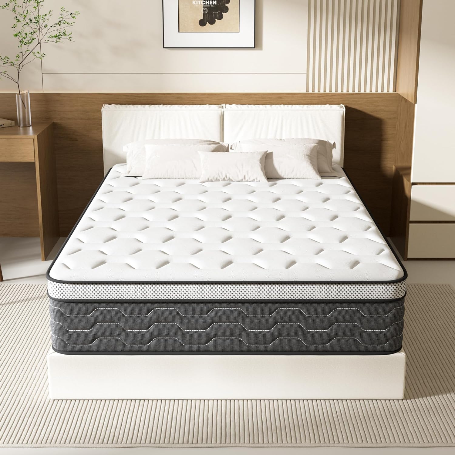 Dewinner – Matelas 90x190cm Épaisseur 30cm – Ressorts Ensachés Et