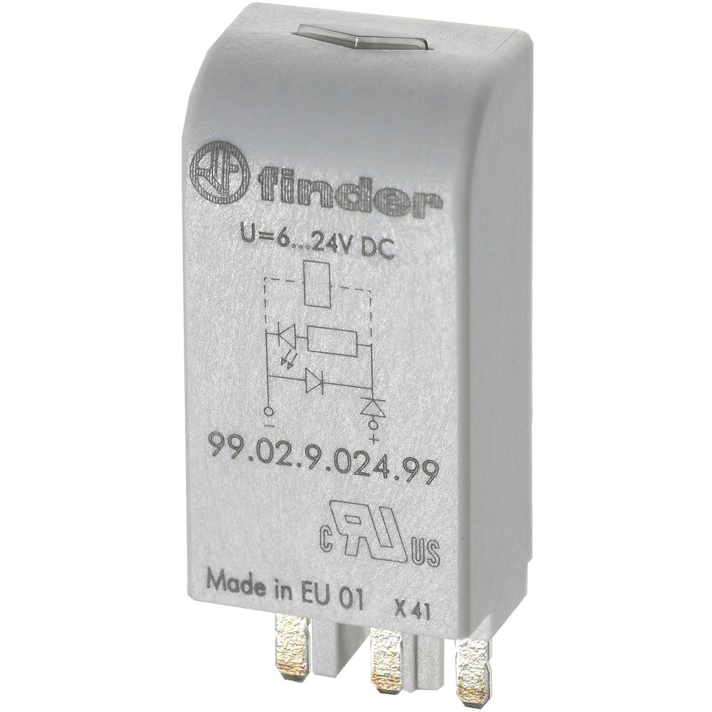 Finder Grau Steckmodul Mit Diode, Mit Anzeige, Led 99.02.9.024.79 1 St.