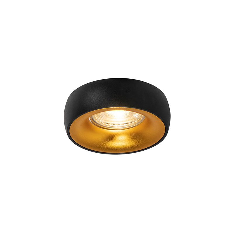 Qazqa Design Eingebautes Sportschwarz Mit Goldenem Interieur - Mooning