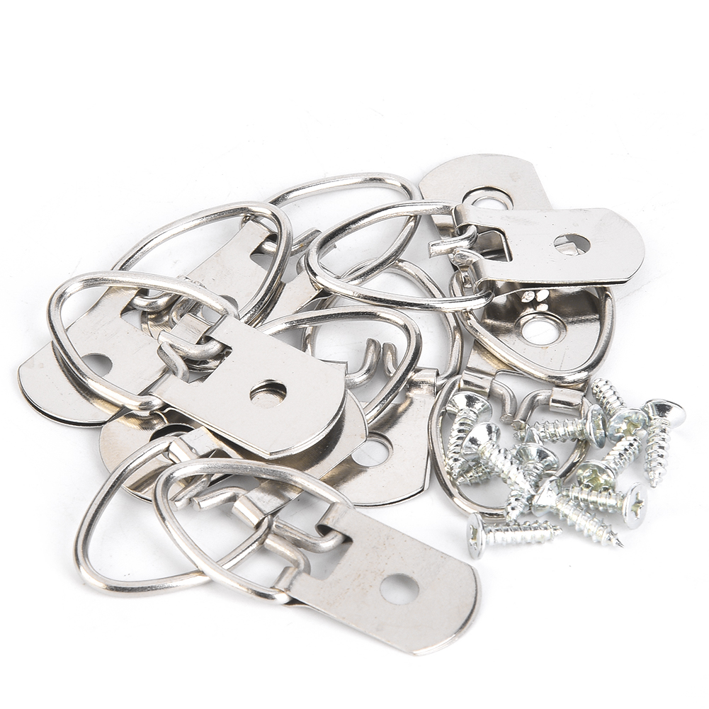 Crochets porte-cadres en fer pour fixation murale, 50 vis incluses, 15 x 42 mm, lot de 50