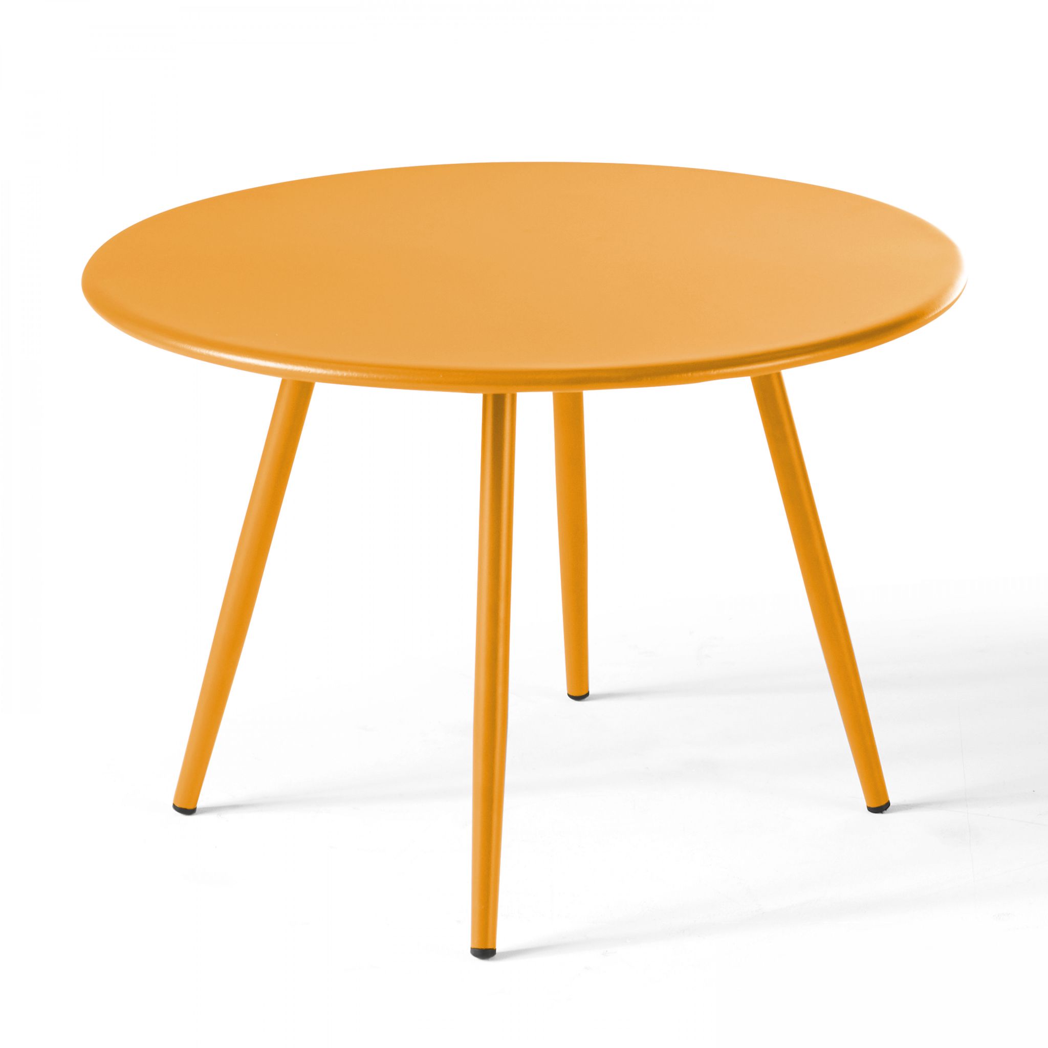 Table Basse De Jardin Ronde En Métal Jaune 40 Cm - Palavas