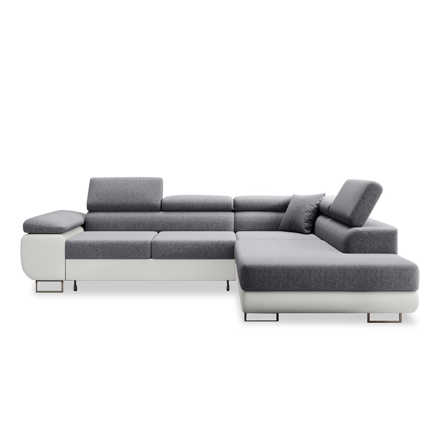 Intensedeco - Canapé D'Angle Droit Convertible Marius Gris Et Blanc
