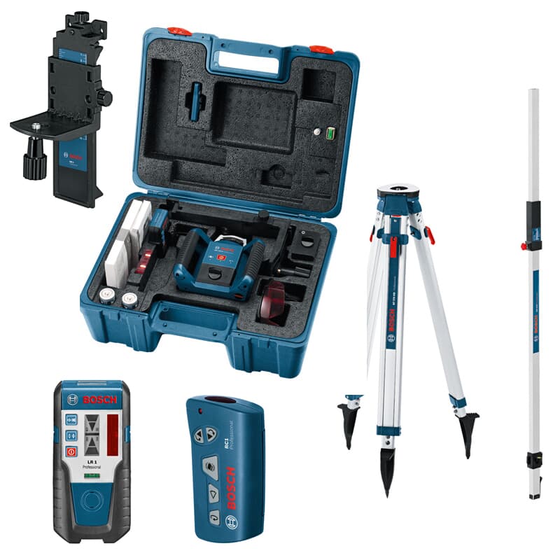 Bosch Rotationslaser-Set Grl 300 Hv Mit Zubehör + Bt170 Hd + Gr 240 Im Handwerkerkoffer
