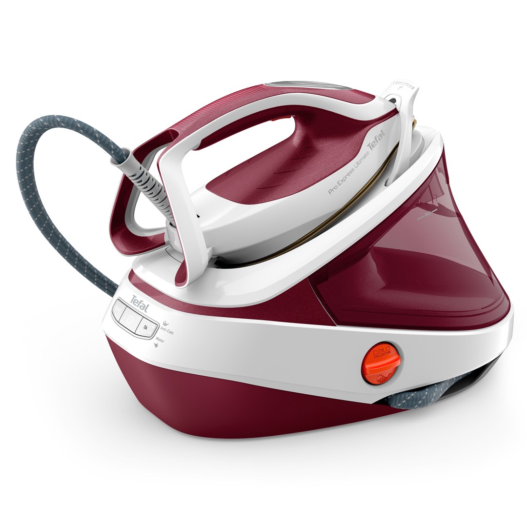 Tefal Pro Express Ultimate II GV9711 3000 W 1,2 l Durilium Airglide Bügelsohle Rot, Weiß