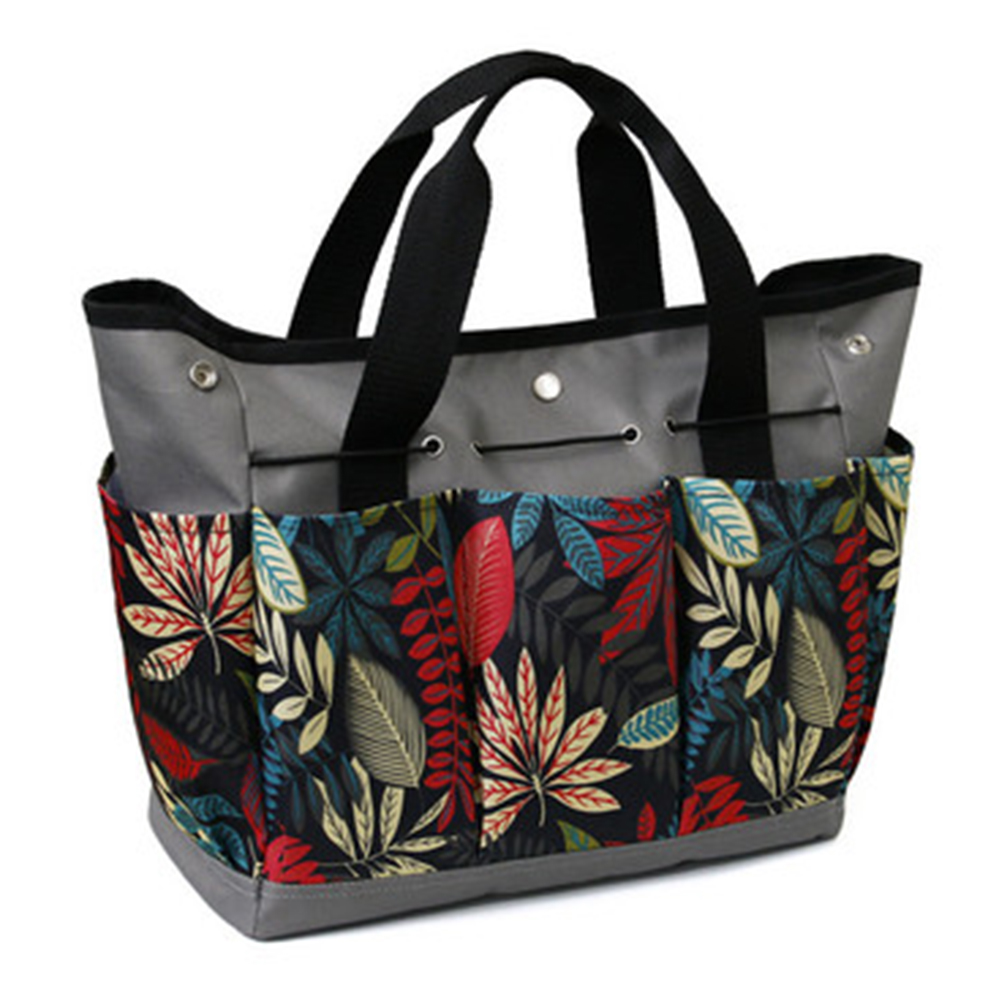 Sac à outils de jardin réutilisable, résistant à l'usure, avec petites poches, gris