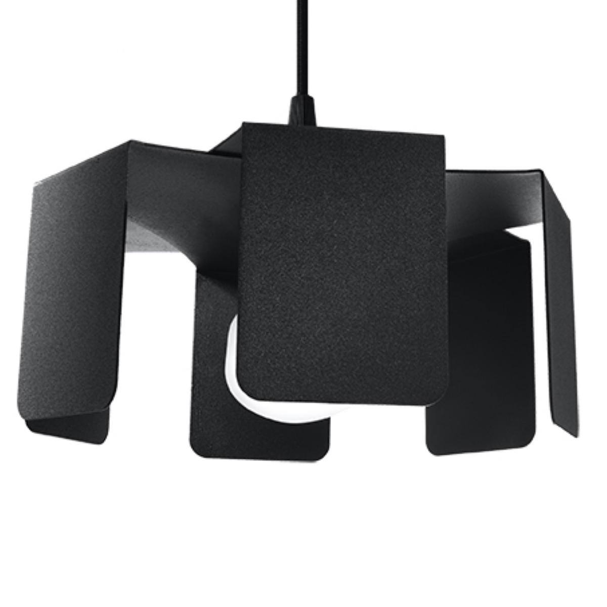 Sollux Schwarz E Pendelleuchte Wohnzimmerlampe Hängend Modern Pendelleuchte Rund, Stahl 1X E27 Fassung, Dxh 25X110 Cm