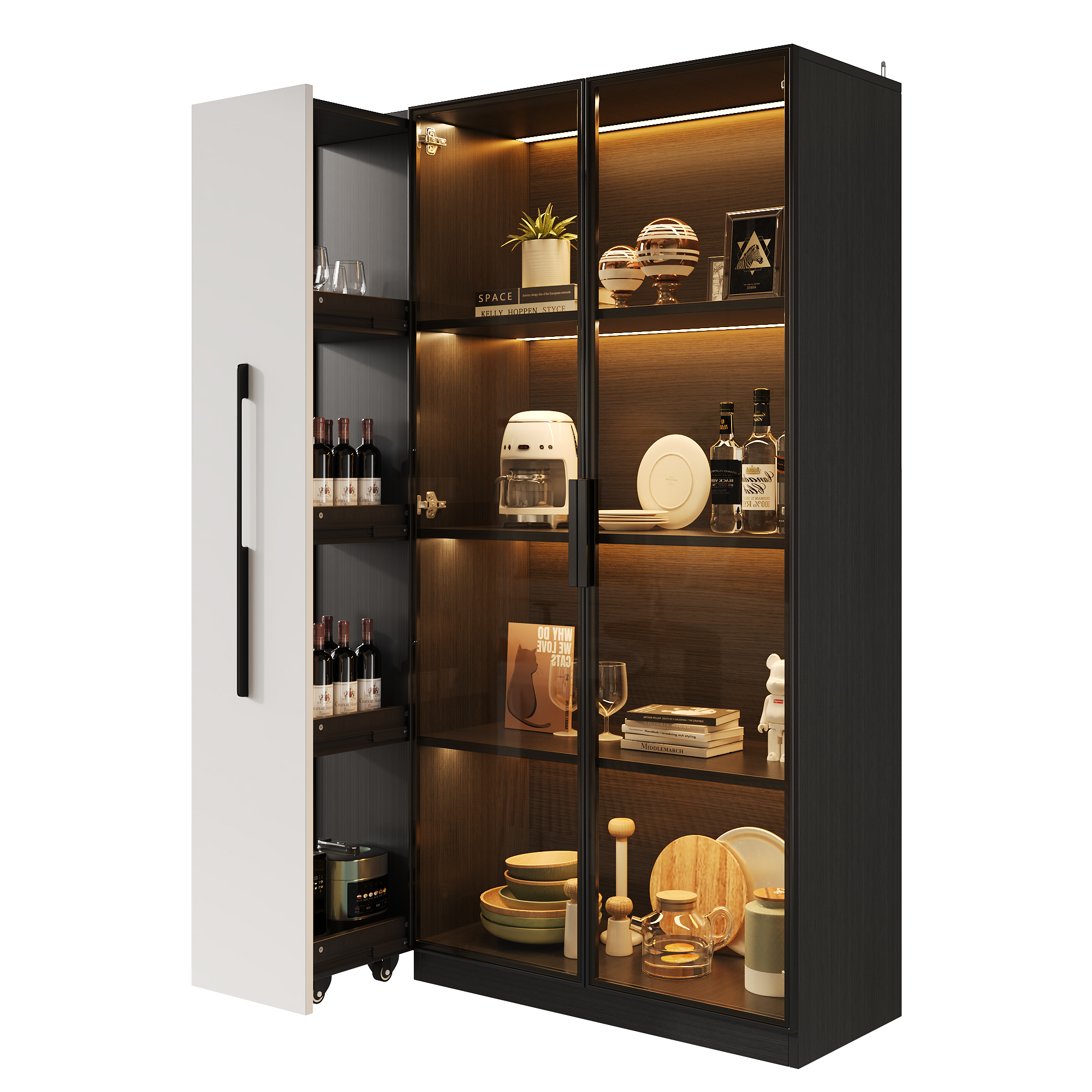 Vitrine Avec Porte Vitrée Et Led