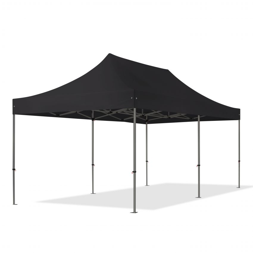 Toolport 3x6 M Pvc 800 Pop Up Gazebo Party Tent Premium Steel 40 Mm, Fire Resistant, Black