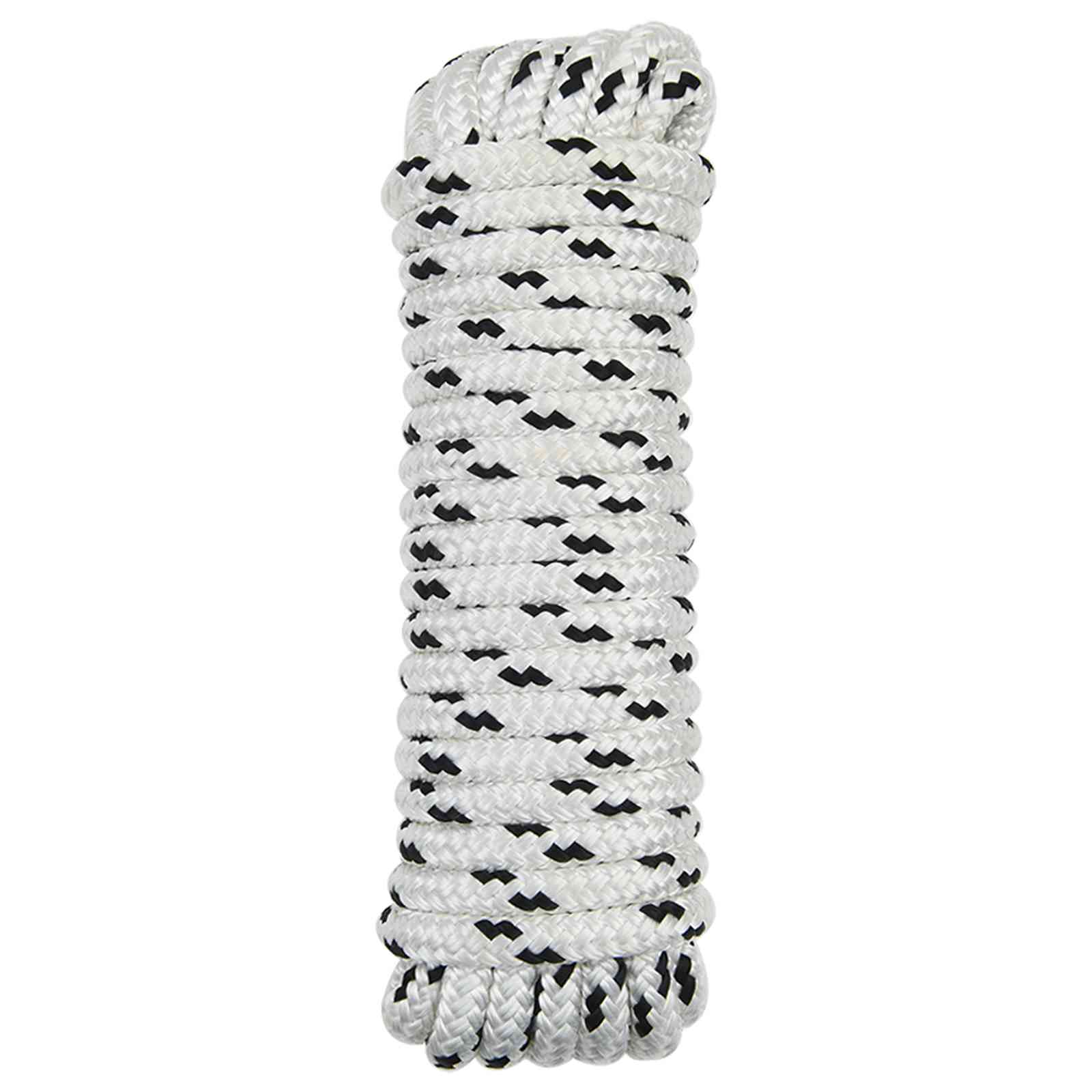 Vidaxl Bootsseil 2 Mm 9 M Weiß Und Schwarz Polyester 8721451217220