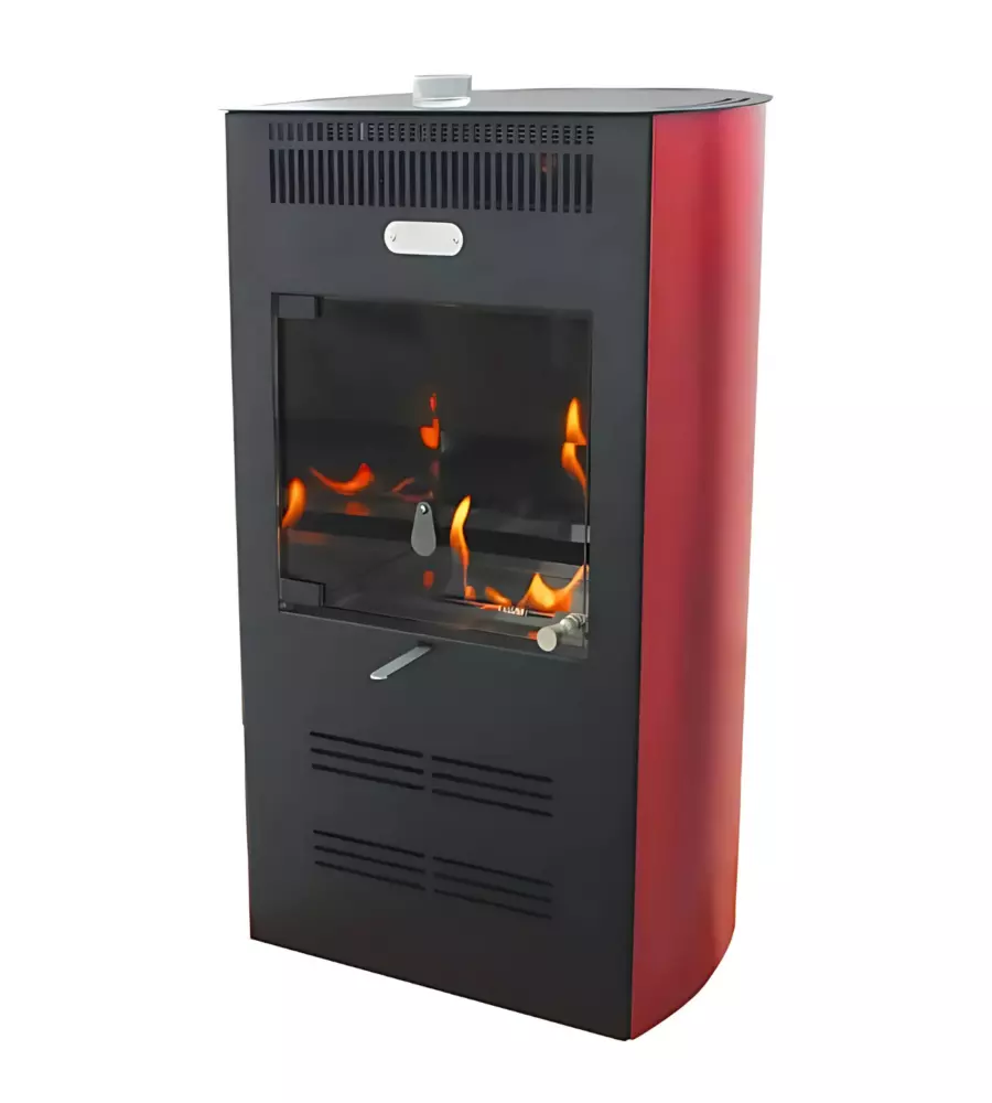 Stufa A Bioetanolo Ventilata Tecno Air System 'ruby Elegance' Bordeaux 3 Kw