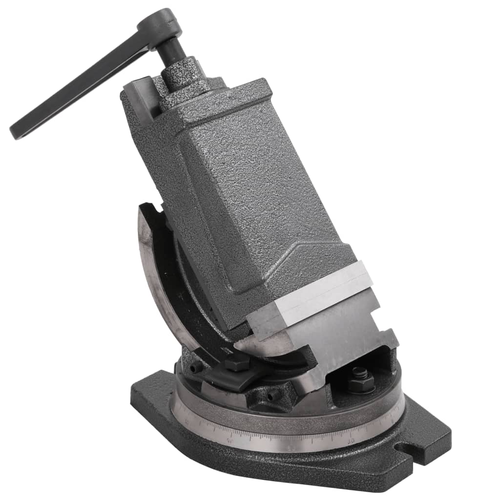Étau d'établi inclinable et rotatif 2 axes en fonte, mâchoires 100 mm, ouverture 87 mm