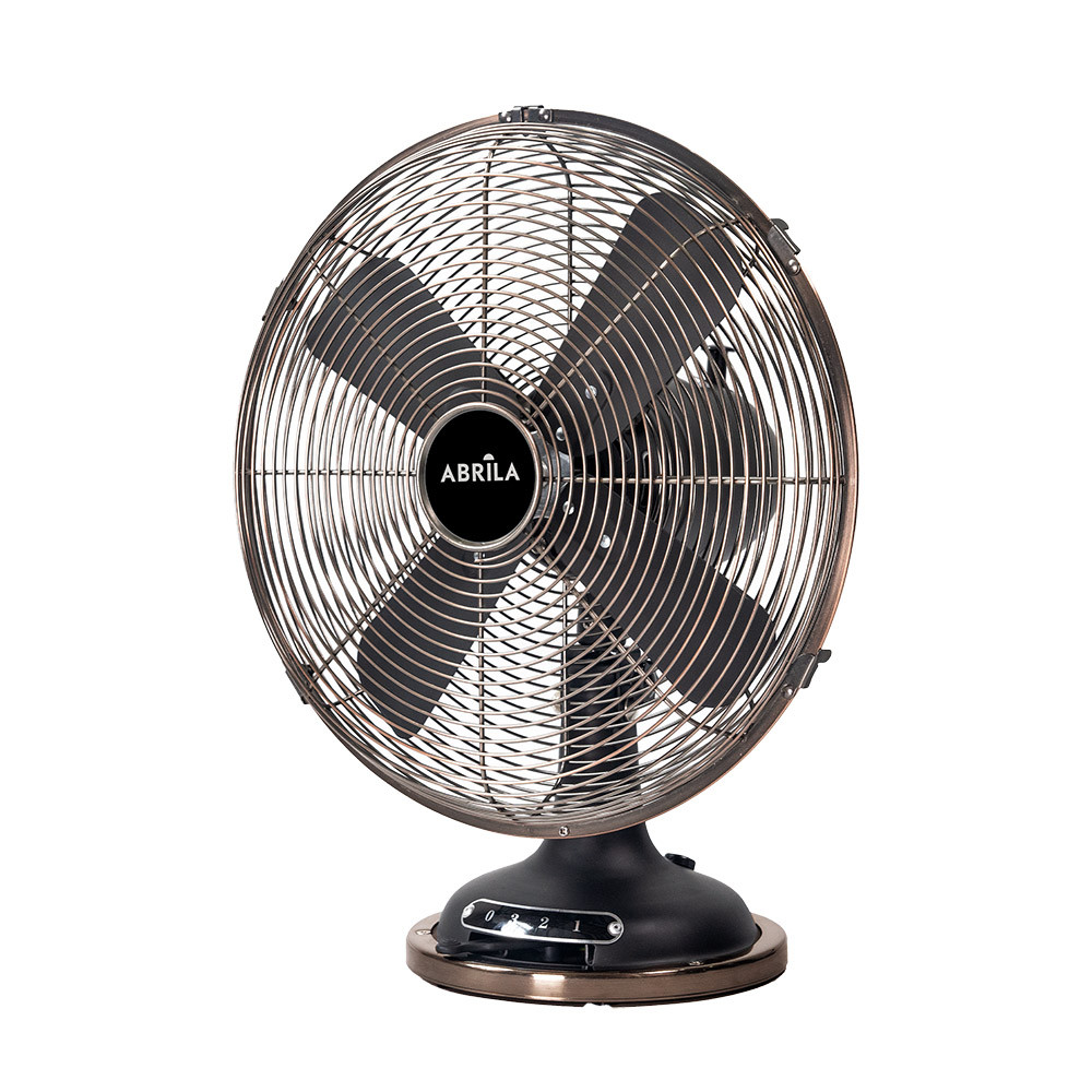 Fabrilamp - Ventilateur De Bureau Capitol Noir/cuivre 37w 3 Vitesses