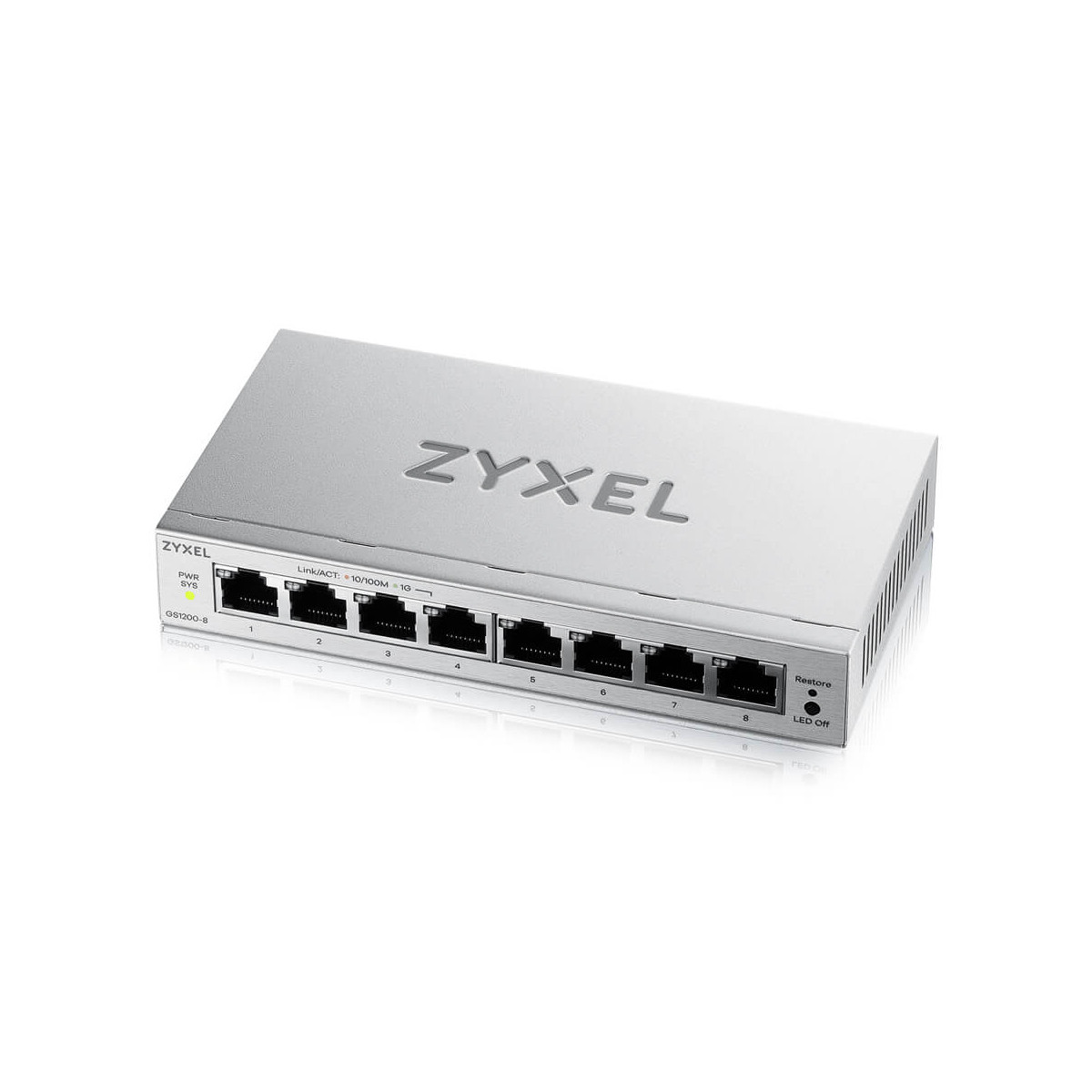 Zyxel Netzwerk Switch 8 Port | Web-Managed | GS1200-8V3 | 8x GbE Ports, Lüfterlos, Web-Basierte Verwaltung, VLAN, QoS, IGMP Snooping, Energieeffizient, Netzteil Enthalten - Bild 8