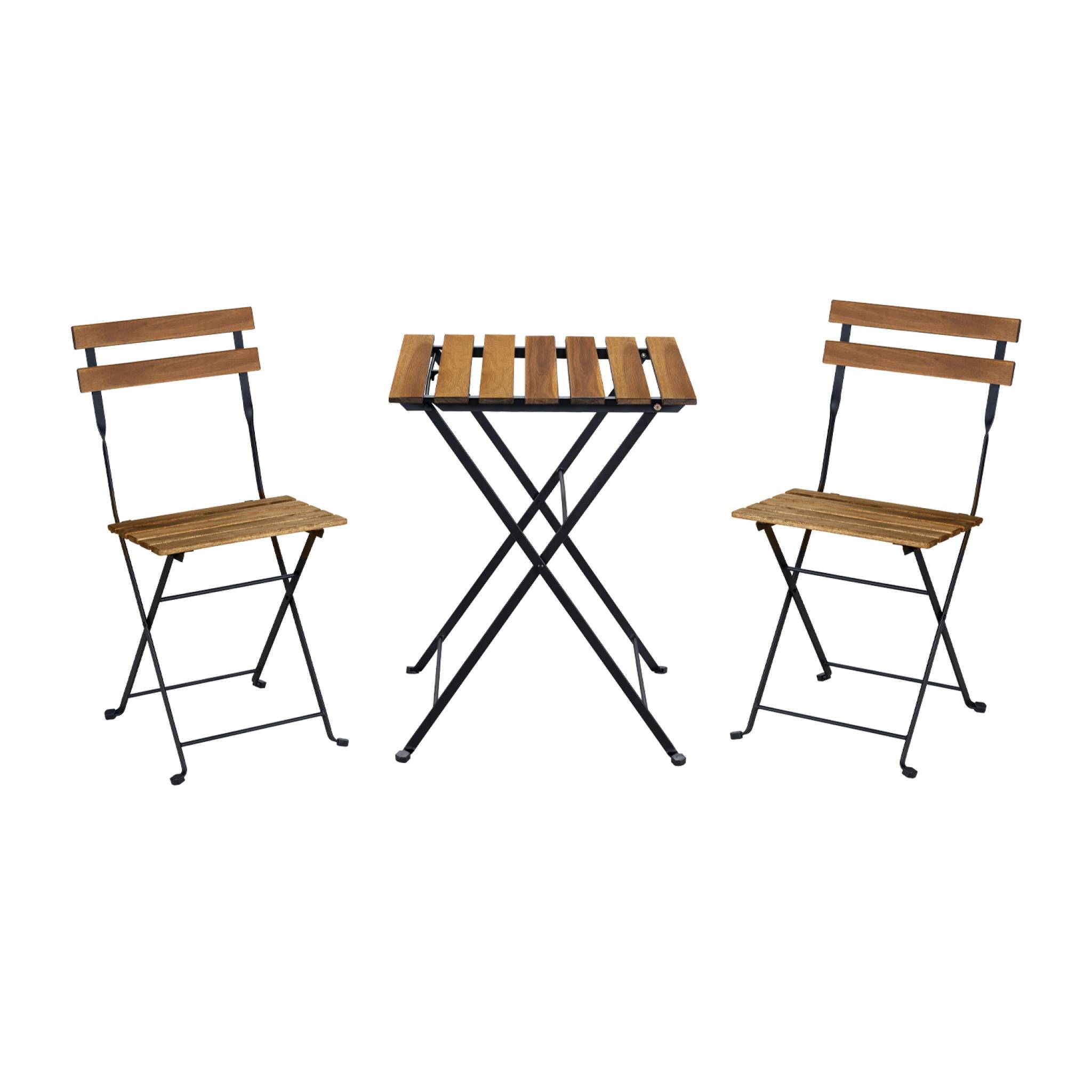 Sweeek - Table De Jardin Bistrot En Bois D'Acacia Et Métal. 55 X 54 Cm.