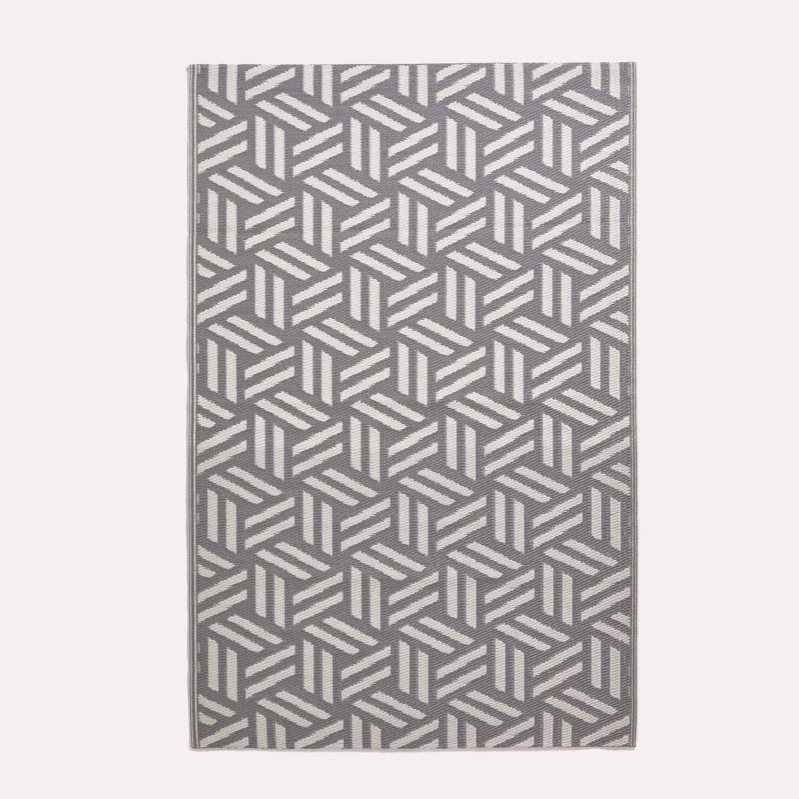 Homescapes Outdoor Rug Waterproof, Grey Luna Geometric, 240 X 300 Cm
