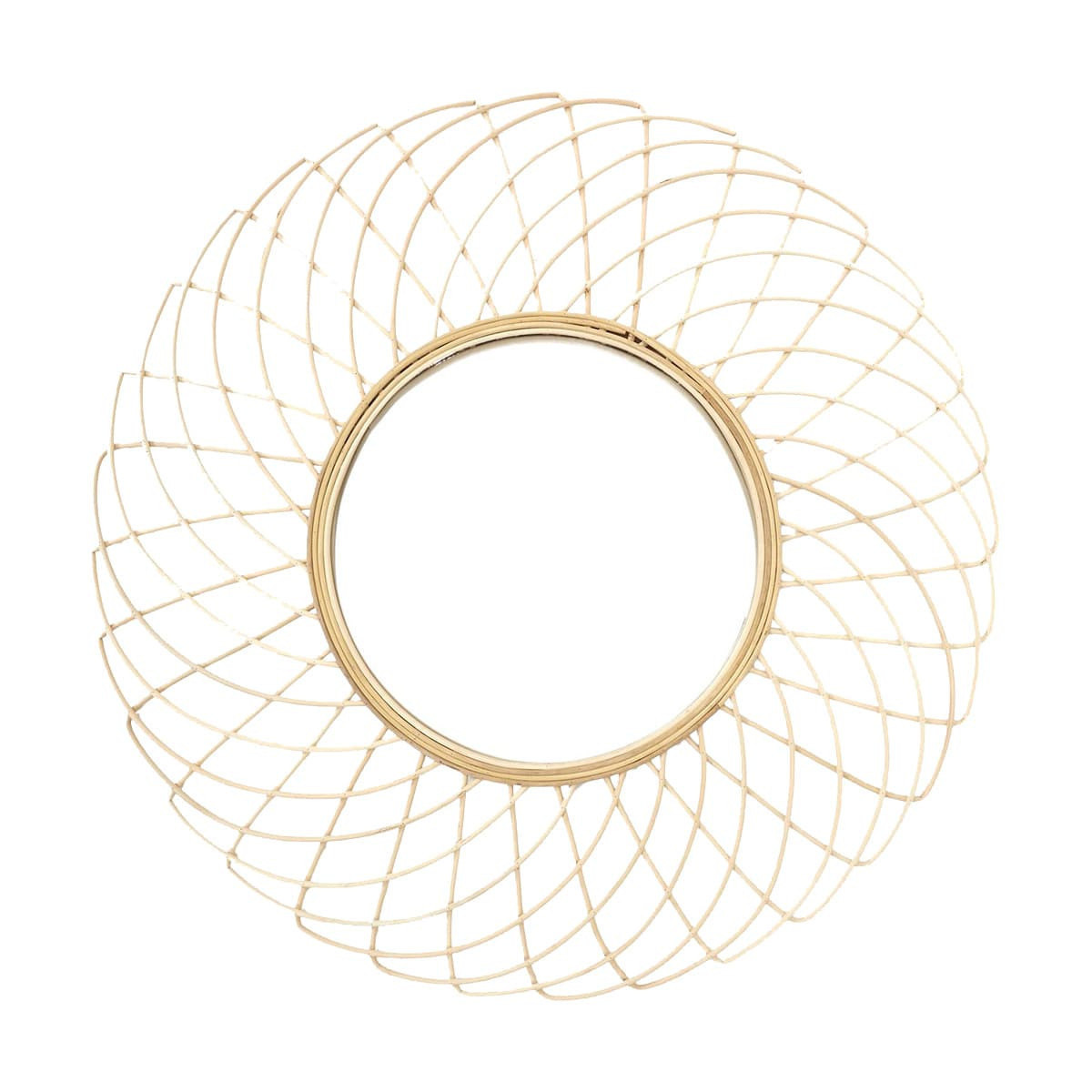 Altobuy - Miroir Rond Déco Rosace En Bambou Ø90cm