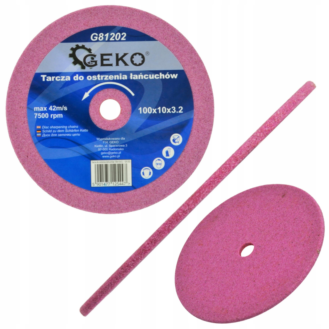 Geko Schleifscheibe 100×10×3, 2 Mm Zum Schärfen Von Sägeketten G81202