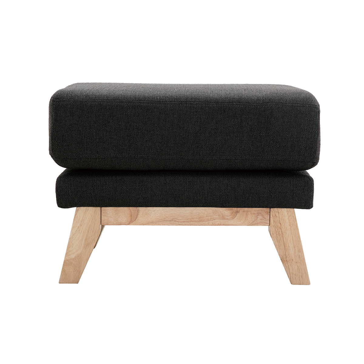 Miliboo - Pouf Repose-pieds Déhoussable Scandinave En Tissu Gris Foncé