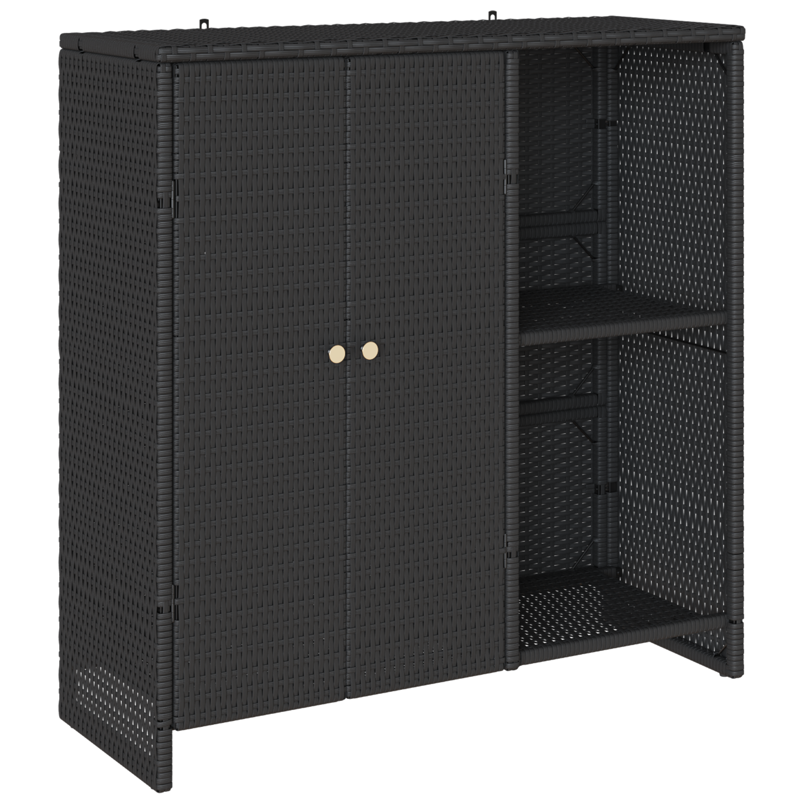 Armoire De Rangement Avec Stockage Noir 100 X 36 X 102 Cm Rotin Vidaxl