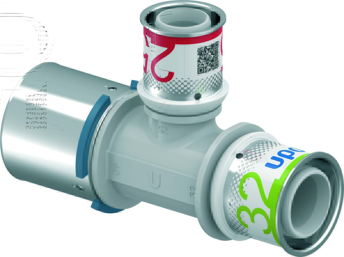 Uponor Versilbert Reduzier-T-Stück Psu 40-25-32 S-Press