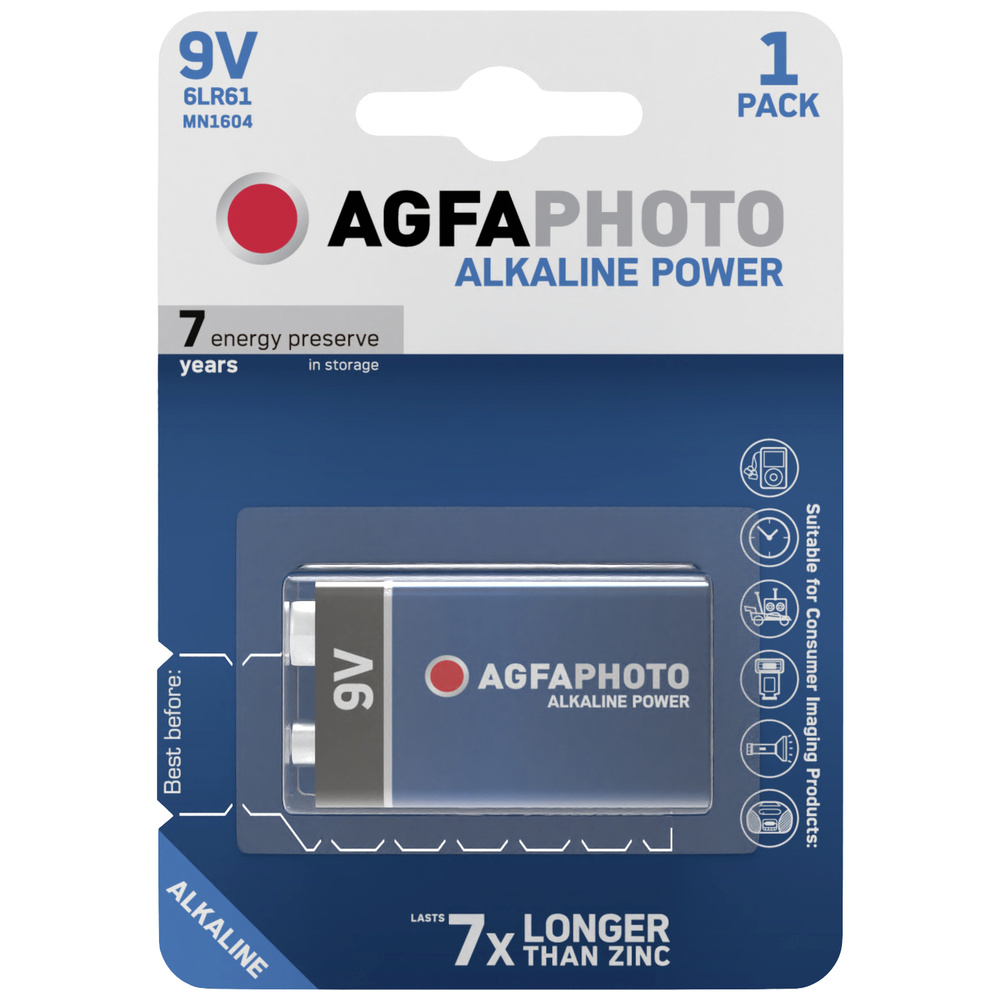 Pce Agfaphoto 6Lr61 9 V Block-Batterie Alkali-Mangan 9 V 1 St.