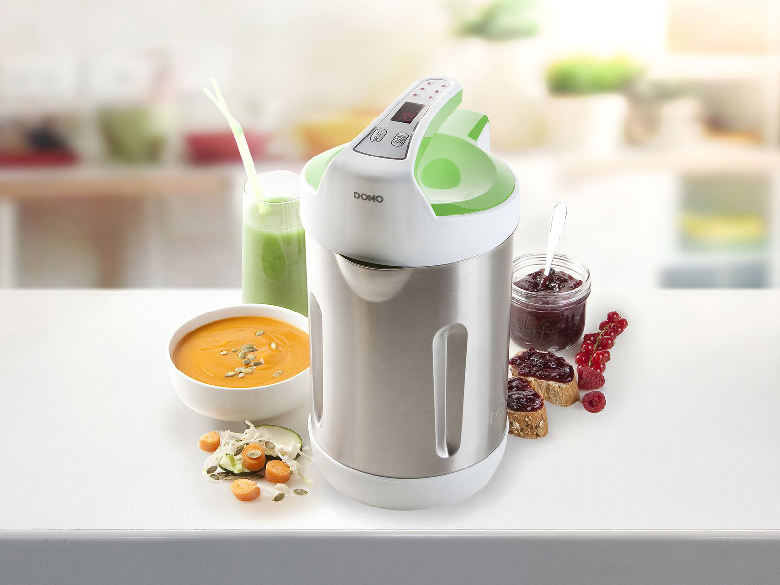 Joom Domo Weiß Heiz-Mixer - Do705bl - 1000 W - 2 L. - Edelstahl - 6 Programme - Bild 3