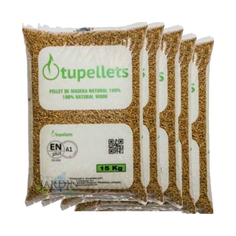150 kg di pellet di legno 100% naturale per il riscaldamento, 10 sacchi da 15 kg, consegna a domicilio compresa