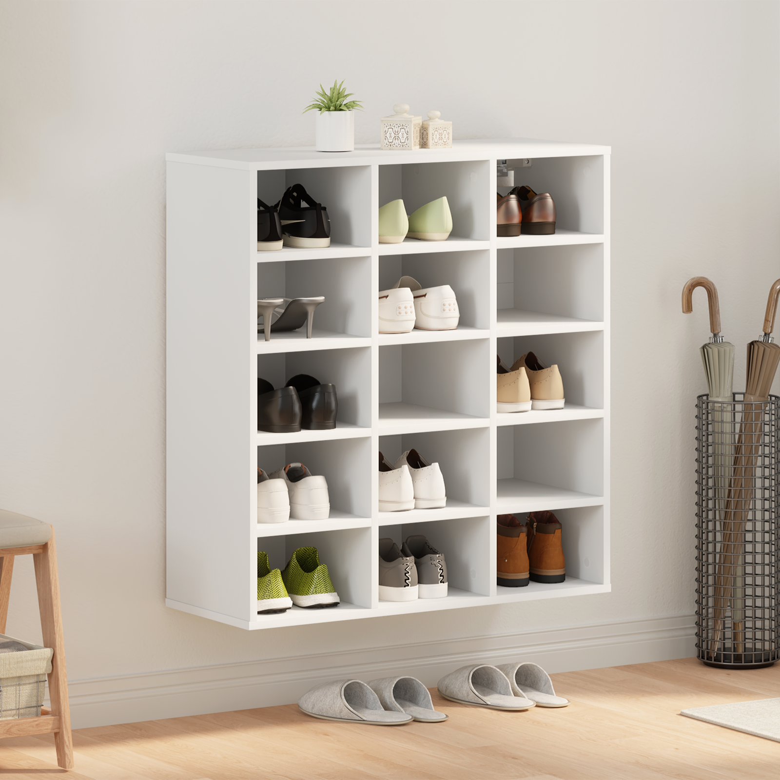 Vidaxl - Cabinet À Chaussures Avec Étagère Blanc 77.5 X 30 X 83.5 Cm
